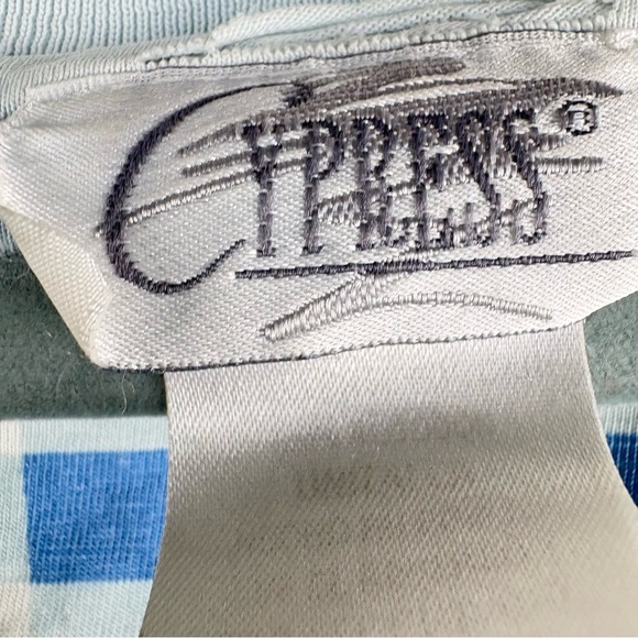 VTG Cypress Light Blue VNeck Nighty Sleep Dress with Pocket OS 100% Cotton - Picture 3 of 7